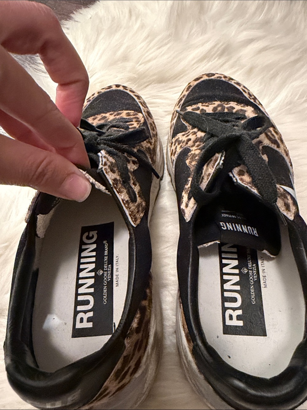 Golden Goose Leopard Print Superstar Sneakers - Black & Brown - Picture 3 of 4